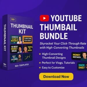 YouTube Thumbnail Bundle – Eye-Catching, Customizable Templates for High CTR!