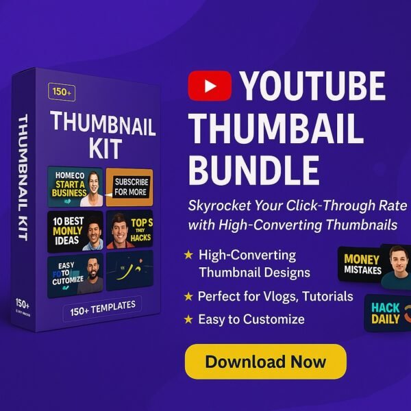 YouTube Thumbnail Bundle – Eye-Catching, Customizable Templates for High CTR!